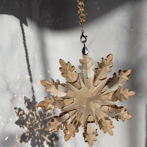 Crystal Snowflake Sun Catcher Christmas Tree Decor Czech Bohemia Crystal Gift - Picture 9 of 10